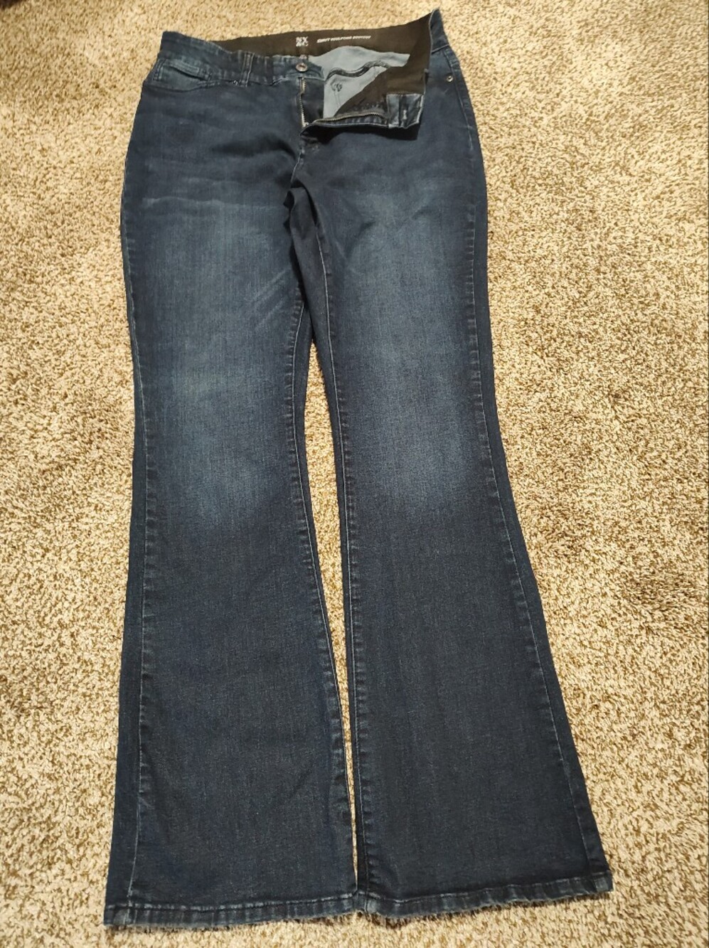 New York & Company Dark Blue Flared Jeans